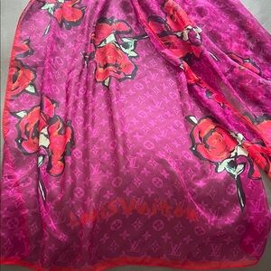 Louis Vuitton Limited Edition Stephen Sprouse Monogram Roses 100% Silk Scarf